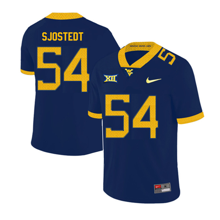 NCAA Men's Eric Sjostedt West Virginia Mountaineers Navy #54 Nike Stitched Football College 2019 Authentic Jersey AG23E88WI